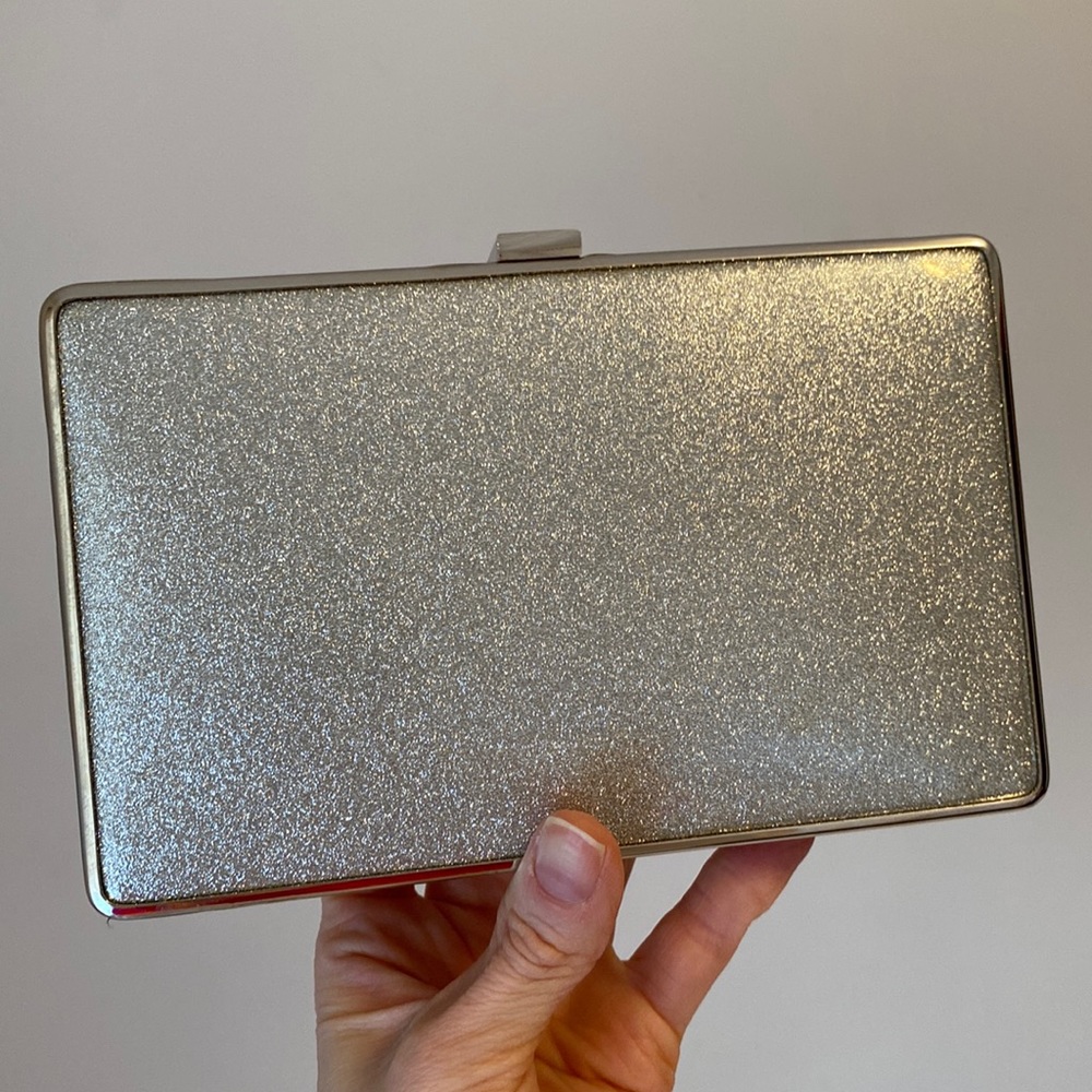 Evening bag metallic silver by Sondra Roberts,